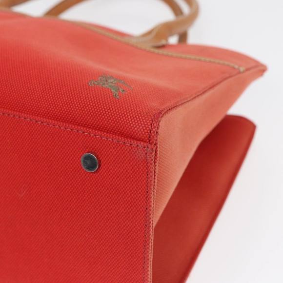 BURBERRY Blue Label Hand Bag Canvas Leather Orange Brown Auth ti2027 - Picture 9 of 16